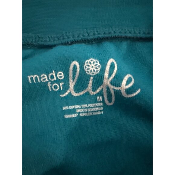 Made for Life Womens Pants Sz M Teal Velour Soft Comfy Athleisure Straight Leg - Picture 3 of 8